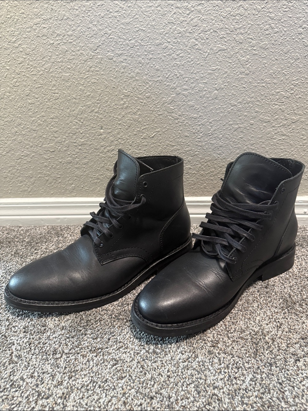 Thursday Boot Company Men's Black Leather Lace-Up Combat Boots
